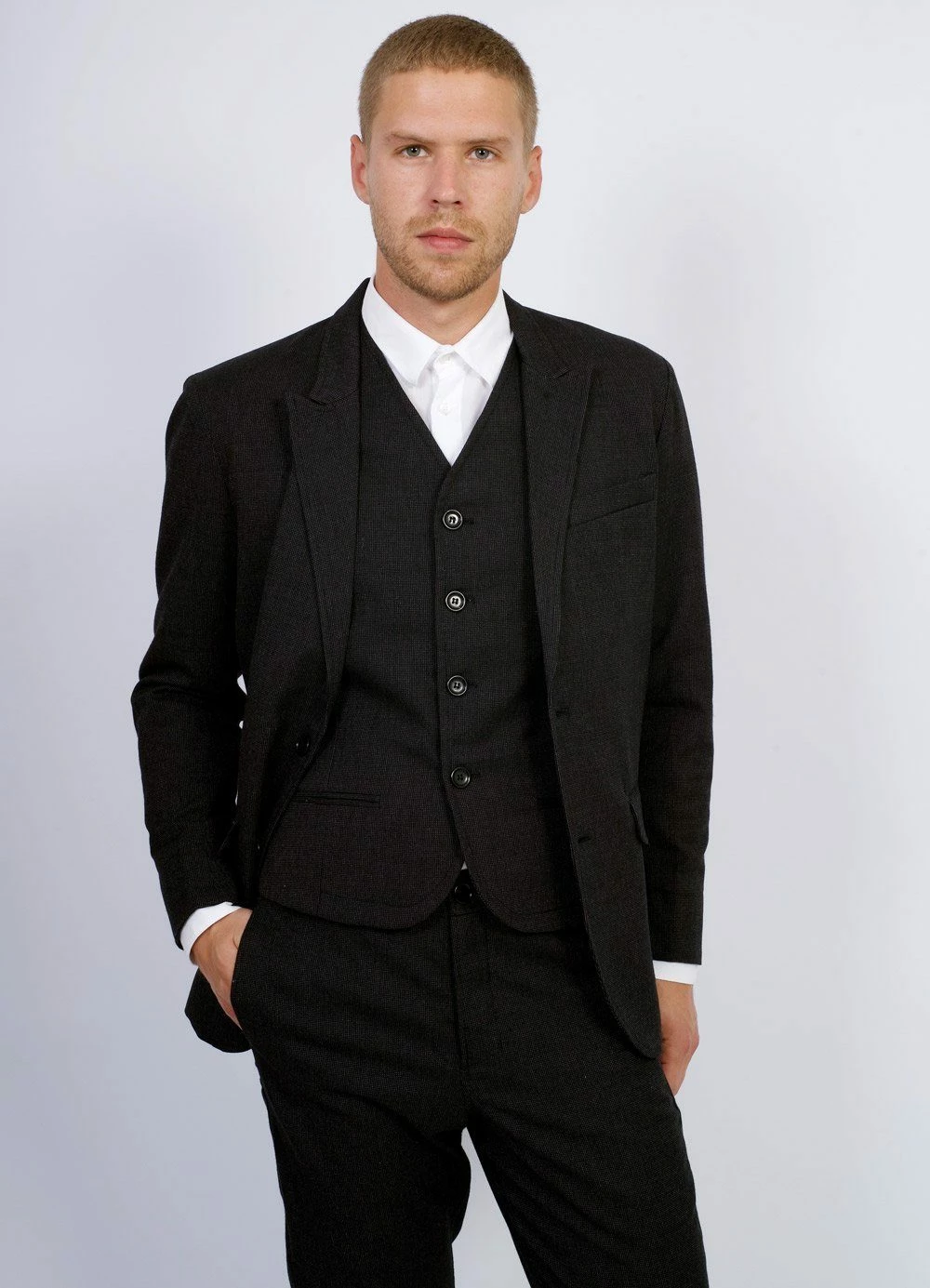 HANSEN GARMENTS FREDE | Pointed Lapel 2-Button Blazer | Slate 7 HANSEN GARMENTS FREDE | Pointed Lapel 2-Button Blazer | Slate - Image 5