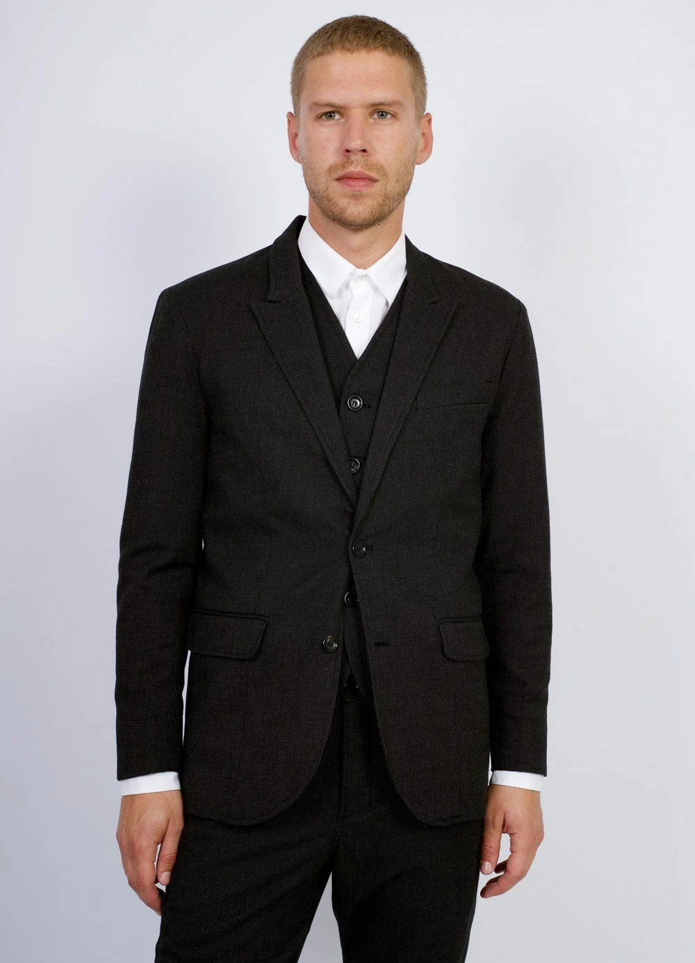 HANSEN GARMENTS FREDE | Pointed Lapel 2-Button Blazer | Slate 5 HANSEN GARMENTS FREDE | Pointed Lapel 2-Button Blazer | Slate - Image 3