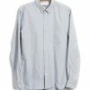 HANSEN GARMENTS HAAKON | Hidden Button Down Shirt | Silver -HANSEN SHOP haakon hidden button down shirt silver hansen garments 255847