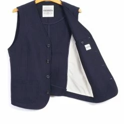HANSEN GARMENTS HARALD | Casual Waistcoat | Indigo -HANSEN SHOP harald casual waistcoat indigo hansen garments 996038