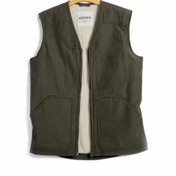 HANSEN GARMENTS HERBERT | Lined Zipper Work Waistcoat | Tech Army -HANSEN SHOP herbert lined zipper work waistcoat tech army 255 416768