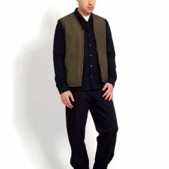HANSEN GARMENTS HERBERT | Lined Zipper Work Waistcoat | Tech Army -HANSEN SHOP herbert lined zipper work waistcoat tech army 255 549392