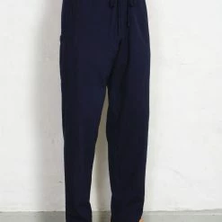 HANSEN GARMENTS JACK | Casual Drawstring Pants | Waffle Indigo -HANSEN SHOP jack casual drawstring pants waffle indigo hansen garments 297214