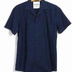 HANSEN GARMENTS JONNY | Short Sleeve Shirt | Dobby Indigo