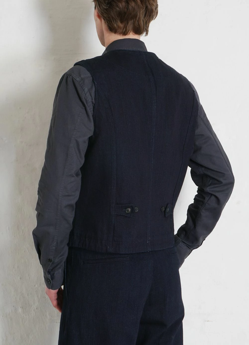 HANSEN GARMENTS KAJ | Casual Waistcoat | Black Indigo 5 HANSEN GARMENTS KAJ | Casual Waistcoat | Black Indigo - Image 3