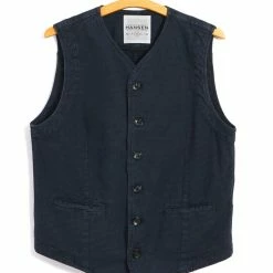 HANSEN GARMENTS KAJ | Casual Waistcoat | Black Navy
