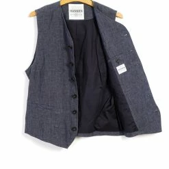 HANSEN GARMENTS KALLE | Casual Classic Vest | Blue Delave -HANSEN SHOP kalle casual classic vest blue delave 225 524621
