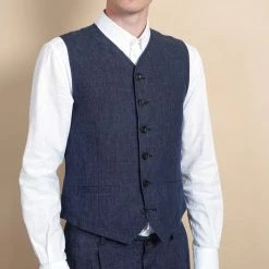 HANSEN GARMENTS KALLE | Casual Classic Vest | Blue Delave -HANSEN SHOP kalle casual classic vest blue delave hansen garments 590794