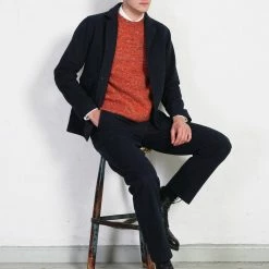 HANSEN GARMENTS KEN | Wide Cut Trousers | Broken Blue -HANSEN SHOP ken wide cut trousers broken blue hansen garments 962550