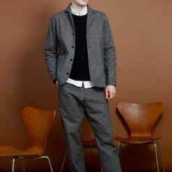 HANSEN GARMENTS KEN | Wide Cut Trousers | Gravel -HANSEN SHOP ken wide cut trousers gravel hansen garments 230954