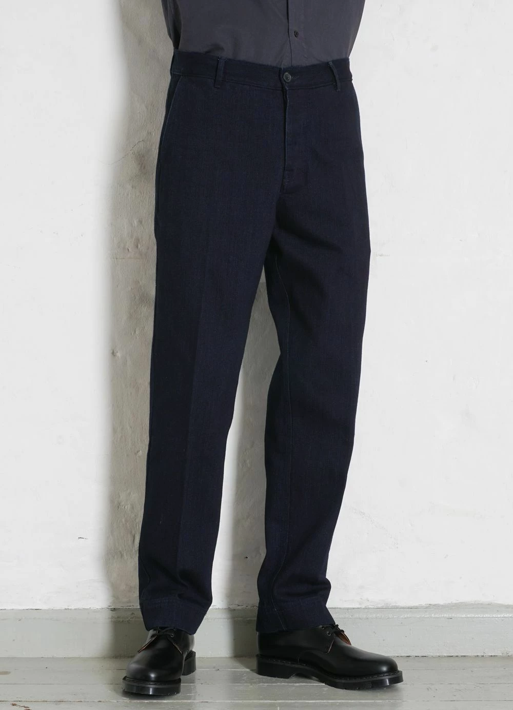 HANSEN GARMENTS KEN | Wide Cut Work Trousers | Black Indigo 4 HANSEN GARMENTS KEN | Wide Cut Work Trousers | Black Indigo - Image 2
