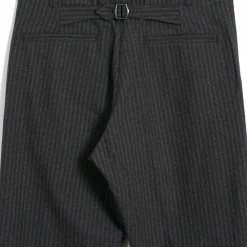 HANSEN GARMENTS KIAN | Cinch Back Wide Trousers | Grey Pin -HANSEN SHOP kian cinch back wide trousers grey pin hansen garments 486860