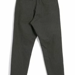 HANSEN GARMENTS KIAN | Cinch Back Wide Trousers | Khaki Pin -HANSEN SHOP kian cinch back wide trousers khaki pin hansen garments 328350