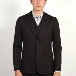 HANSEN GARMENTS KRISTIAN | Two Button Blazer | Coffee Melange -HANSEN SHOP kristian two button blazer coffee melange 570236