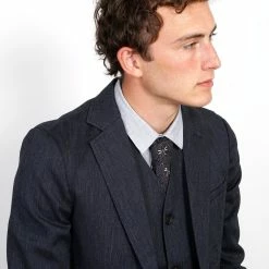 HANSEN GARMENTS KRISTIAN | Two Button Blazer | Navy Melange -HANSEN SHOP kristian two button blazer navy melange 671657