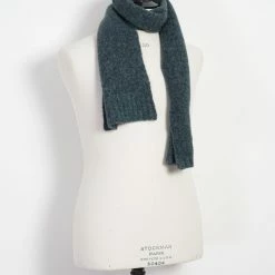 HANSEN GARMENTS LARS | Rib Stitch Scarf | Petrolium -HANSEN SHOP lars rib stitch scarf petrolium hansen garments 531323