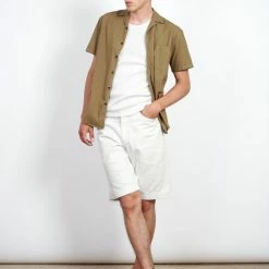 HANSEN GARMENTS LENNY | Casual Work Shorts | Ecru -HANSEN SHOP lenny casual work shorts ecru 421057