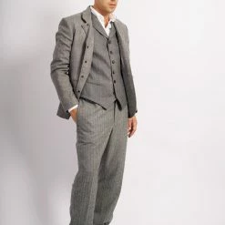 HANSEN GARMENTS MADS | Loose Fit Trousers | Grey Melange -HANSEN SHOP mads loose fit trousers grey melange 320 578460