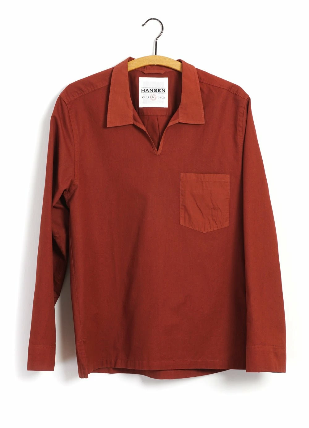 HANSEN GARMENTS MARIUS | Casual Pull On Shirt | Terracotta 3 HANSEN GARMENTS MARIUS | Casual Pull On Shirt | Terracotta