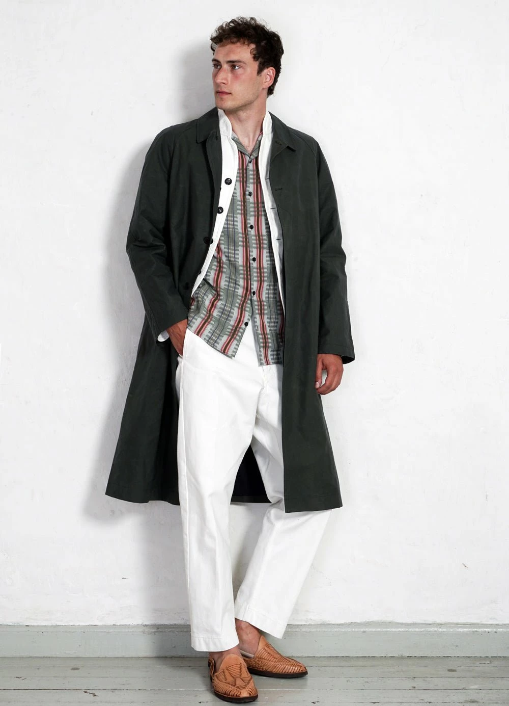 HANSEN GARMENTS MORTEN | Long Windbreaker Coat | Dark Sage 4 HANSEN GARMENTS MORTEN | Long Windbreaker Coat | Dark Sage - Image 2