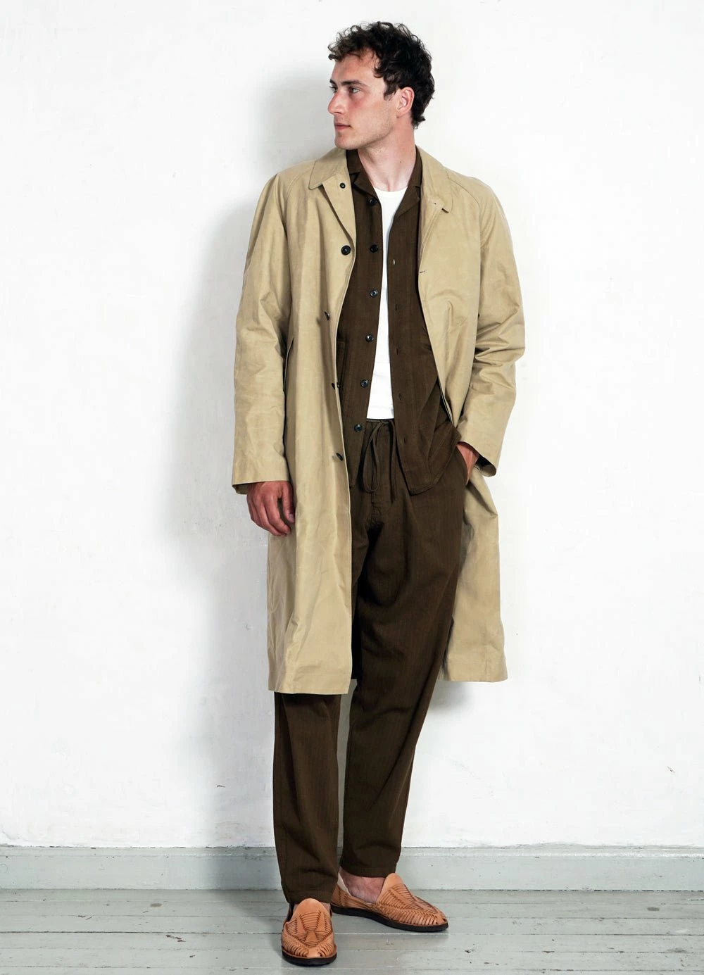 HANSEN GARMENTS MORTEN | Long Windbreaker Coat | Sand 4 HANSEN GARMENTS MORTEN | Long Windbreaker Coat | Sand - Image 2