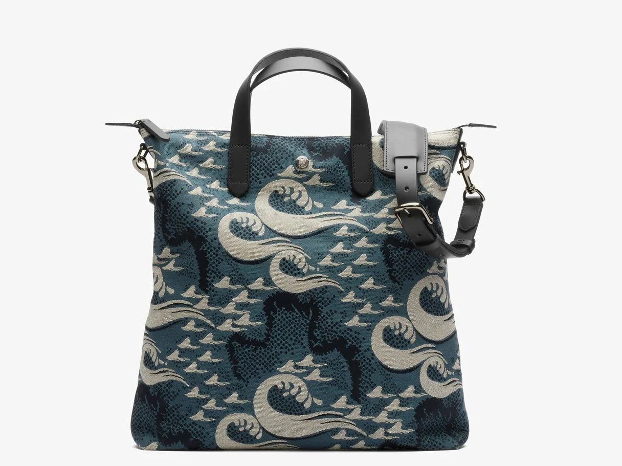 MISMO M/S SHOPPER | Ocean Jacquard/Black 5 MISMO M/S SHOPPER | Ocean Jacquard/Black - Image 3