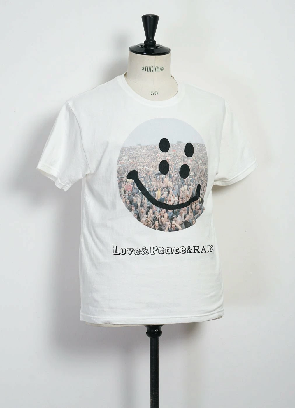 KAPITAL RAIN FES SMILE | 20/- Jersey Crew T | White 4 KAPITAL RAIN FES SMILE | 20/- Jersey Crew T | White - Image 2