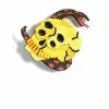 KAPITAL RAIN SKULL | 3D Embroidered Pin Badge | Yellow -HANSEN SHOP rain skull 3d embroidered pin badge yellow kapital 631555