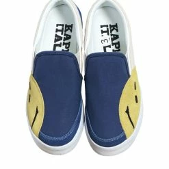 KAPITAL RAIN SMILE | Slop On Shoes | Ecru X Blue