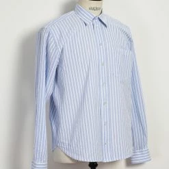 HANSEN GARMENTS RAYMOND | Relaxed Classic Shirt | Big Blue Stripes -HANSEN SHOP raymond relaxed classic shirt big blue stripes hansen garments 158513