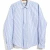 HANSEN GARMENTS RAYMOND | Relaxed Classic Shirt | Big Blue Stripes -HANSEN SHOP raymond relaxed classic shirt big blue stripes hansen garments 908193