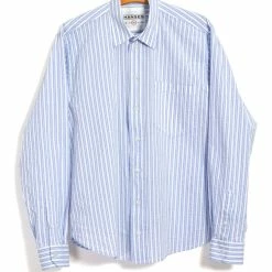 HANSEN GARMENTS RAYMOND | Relaxed Classic Shirt | Big Blue Stripes