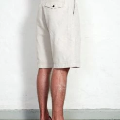 HANSEN GARMENTS ROBIN | Super Wide Pleated Shorts | Flax Nature -HANSEN SHOP robin super wide pleated shorts flax nature hansen garments 367802