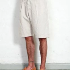 HANSEN GARMENTS ROBIN | Super Wide Pleated Shorts | Flax Nature -HANSEN SHOP robin super wide pleated shorts flax nature hansen garments 625729