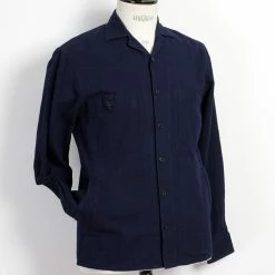 HANSEN GARMENTS SAM | Casual Over Shirt | Waffle Indigo -HANSEN SHOP sam casual over shirt waffle indigo hansen garments 315793