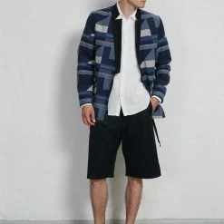 HANSEN GARMENTS FALK | Kakashi Blazer | Blue Mix -HANSEN SHOP ss23 falk mixed blue henning white robin black 1