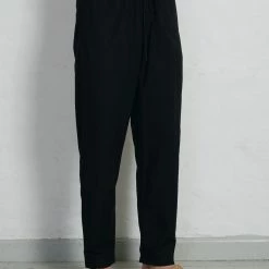 HANSEN GARMENTS JIM | Casual Drawstring Trousers | Black -HANSEN SHOP ss23 trousers jim black 1