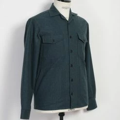 HANSEN GARMENTS STEFAN | Worker Over Shirt | Moss Green -HANSEN SHOP stefan worker over shirt moss green hansen garments 603582