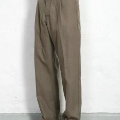 HANSEN GARMENTS SUNE | Pleated Wide Cut Trousers | Bay Leaf -HANSEN SHOP sune pleated wide cut trousers bay leaf hansen garments 240283