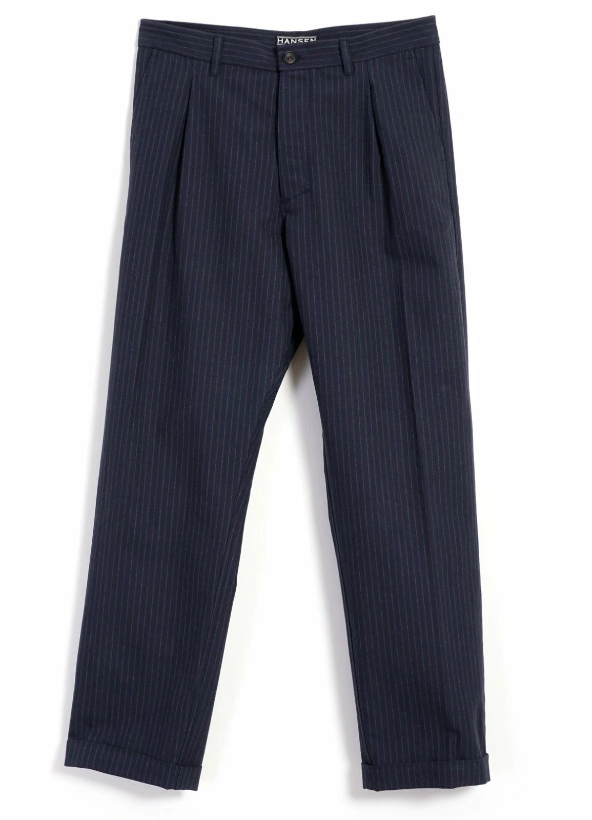 HANSEN GARMENTS SUNE | Pleated Wide Cut Trousers | Blue Pin 3 HANSEN GARMENTS SUNE | Pleated Wide Cut Trousers | Blue Pin