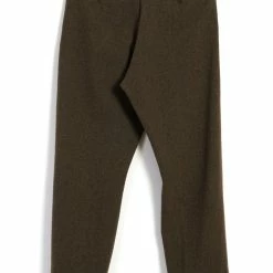 HANSEN GARMENTS SUNE | Pleated Wide Cut Trousers | Brown Herringbone -HANSEN SHOP sune pleated wide cut trousers brown herringbone hansen garments 199087