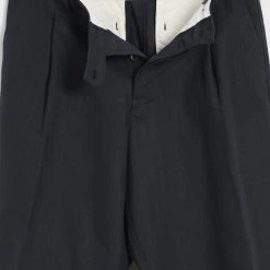 HANSEN GARMENTS SUNE | Pleated Wide Cut Trousers | Dark Blue -HANSEN SHOP sune pleated wide cut trousers dark blue hansen garments 595636