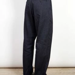 HANSEN GARMENTS SUNE | Pleated Wide Cut Trousers | Navy Melange -HANSEN SHOP sune pleated wide cut trousers navy melange 439921