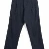 HANSEN GARMENTS SUNE | Pleated Wide Cut Trousers | Navy Melange -HANSEN SHOP sune pleated wide cut trousers navy melange 488186