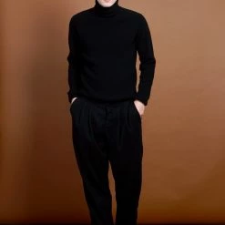 HANSEN GARMENTS SYLVESTER | Double Pleated Trousers | Black -HANSEN SHOP sylvester double pleated trousers black hansen garments 326132