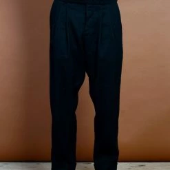 HANSEN GARMENTS SYLVESTER | Double Pleated Trousers | Black -HANSEN SHOP sylvester double pleated trousers black hansen garments 482298
