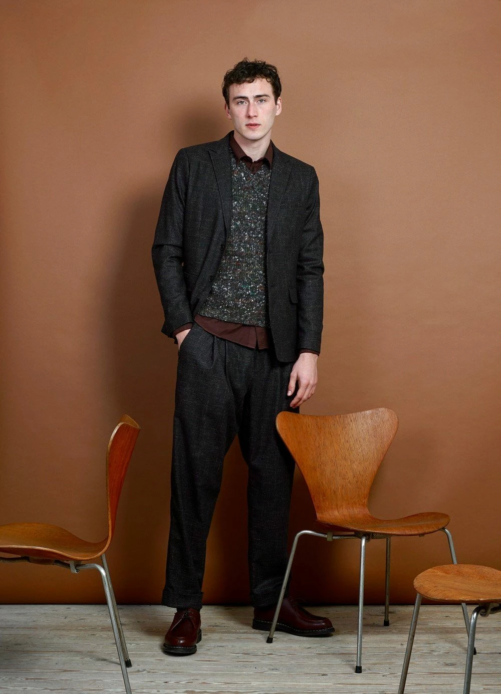 HANSEN GARMENTS SYLVESTER | Double Pleated Trousers | Macchiato 5 HANSEN GARMENTS SYLVESTER | Double Pleated Trousers | Macchiato - Image 3