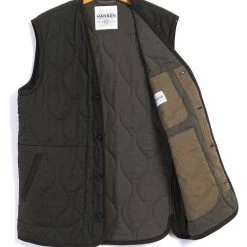 HANSEN GARMENTS TONY | Bonded Padded Vest | Dark Army -HANSEN SHOP tony bonded padded vest dark army hansen garments 285690