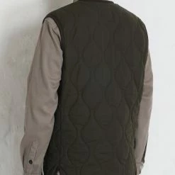 HANSEN GARMENTS TONY | Bonded Padded Vest | Dark Army -HANSEN SHOP tony bonded padded vest dark army hansen garments 308660