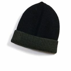 HANSEN GARMENTS TORE | Block Colour Beanie | Black/Pinetree